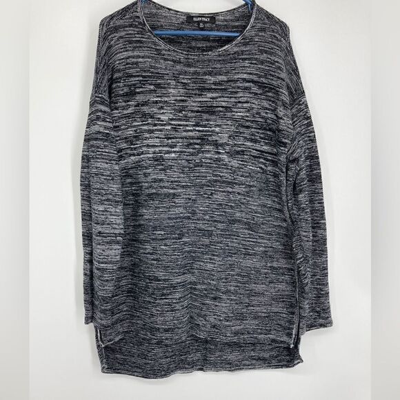 Ellen Tracy Marled Light Knit Sweater Size XL Black/Ivory Color - Picture 4 of 8